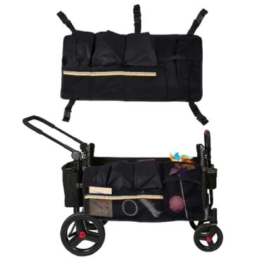 Imagem de NICENEEDED Bolso lateral universal dobrável, acessório de armazenamento de vagão de praia de grande capacidade, acessórios de ampla compatibilidade para armazenamento de carrinho de jardim