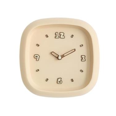 Imagem de Fenteer Relógio de parede decorativo moderno minimalista silencioso sem -taque 25 cm relógio de parede pendurado para café bar cozinha quarto escritório, Amarelo