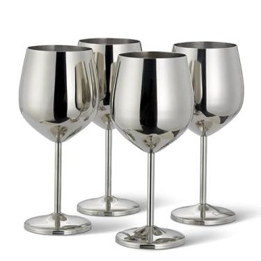 Imagem de Ymiko Cálice de Vinho de Aço Inoxidável Elegante Barware de Cobre Durável para Festas de Coquetel e Entretenimento Em Casa 500 Ml de Vidro de Vinhos Tinto à Prova de Quebra