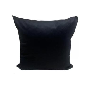 Imagem de Almofadas Coloridas 45x45cm em Suede com Enchimento (1, Preto, Quadrado)