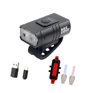 Imagem de predolo Conjunto de Farol Dianteiro E Traseiro para Bicicleta, 2 LEDs, Conjunto de Luzes para Ciclismo, Acessórios para Homens, Mulheres E Crianças, Style B