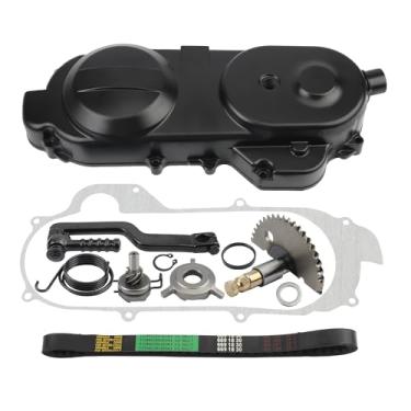 Imagem de ABCERRSI Conjunto de capa de transmissão com correia de eixo de engrenagem de partida compatível com GY6 QMB139 motores 49cc 50cc scooter ciclomotor ATV Go Kart