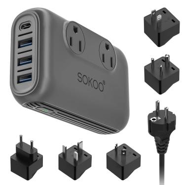 Imagem de Adaptador de alimentação Conversor de tensão 220V a 110V SOKOO com USB