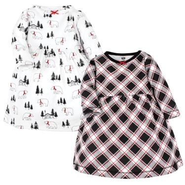 Imagem de Luvable Friends Hudson Baby, vestidos de manga comprida, pacote com 2, Filhote da floresta, 4 Anos