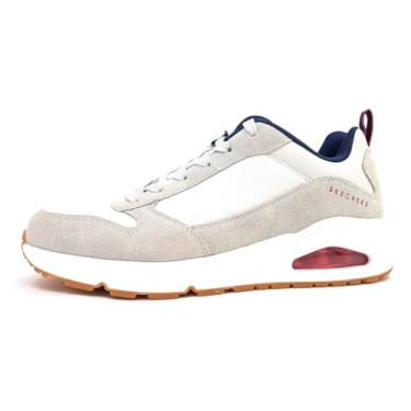 Imagem de Skechers Tênis Masculino, Revestimento de malha de poliuretano em couro branco off-white, 8
