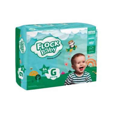 Imagem de Fralda Descartável Flock Baby Sempre Sequinha Hiper G 64 Unidades