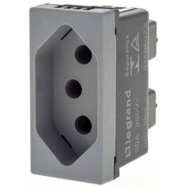 Imagem de Modulo Tomada 2P+T 20A Pial Plus+ Legrand Cinza Acetinado