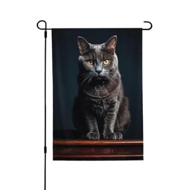 Imagem de Bandeira de jardim 71 x 101 cm dupla face pequeno quintal resistente ao clima bandeiras verticais para gato externo na mesa bandeira de boas-vindas primavera bandeira sazonal para decoração de gramado