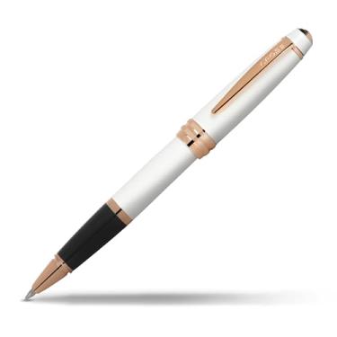 Imagem de Cross Bailey Caneta esferográfica de laca branca perolada com compromissos em ouro rosa