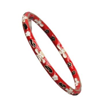 Imagem de Only My Live Home Pulseiras finas vintage coloridas Cloisonne, pulseiras étnicas de esmalte de filigrana chinesa para mulheres, artesanato tradicional ICH joias presentes, Diameter 2.28-2.36 inch wide