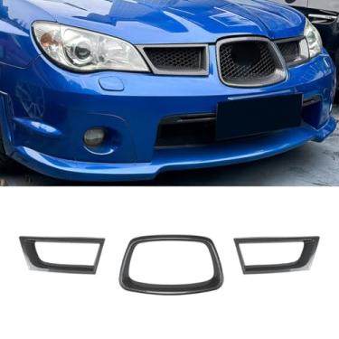 Imagem de Grade de para-choque de carro tiras decorativas kit de corpo grade de corrida grade de para-choque dianteiro compatível com Impreza WRX STI 2006-2007 parte externa (aparência de carbono)