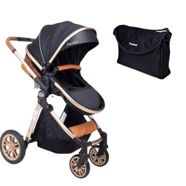Imagem de Carrinho De Bebe Europeu Luxo 3 Em 1 Ares Plus Preto - Passear Baby