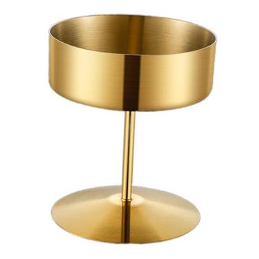 Imagem de Baoblaze Copo de sobremesa de aço inoxidável com base alta para sorvete, tigela de lanche fácil de limpar para decoração de festa de aniversário com iogurte, Ouro 200ml