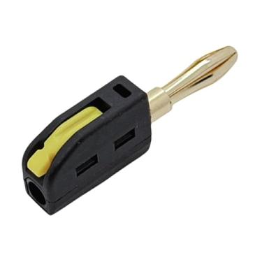 Imagem de Generic Conector de cabo de áudio profissional de alta corrente com plugue banana de 4 mm, adaptador sem solda para sistemas de som, home theaters, placa de, Preto