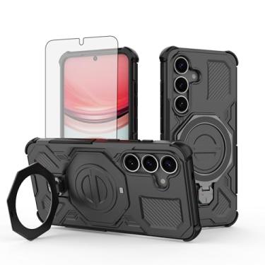 Imagem de Asuwish Capa de celular para Samsung Galaxy S25 5G com película protetora de tela de vidro temperado e suporte magnético com suporte de suporte acessórios de celular rígido S 25 25S 25 25S SM-S931U