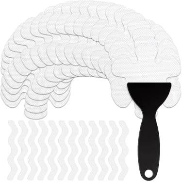 Imagem de JIURUN Adesivo de banheira antiderrapante transparente, 32 adesivos antiderrapantes para chuveiro, adesivo e 1 raspador, adequado para banheira, chuveiro, escadas, quarto