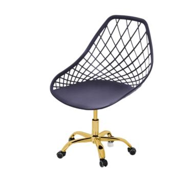 Imagem de Cadeira Giratório Kaila Preta | Dourado Brilho