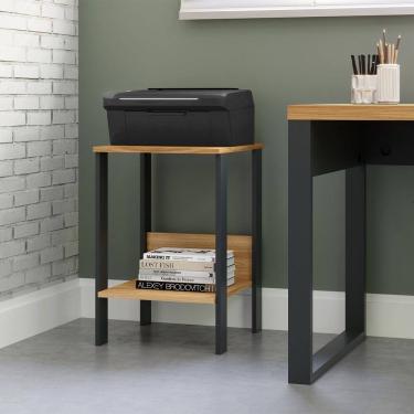 Imagem de Mesa de Canto Estilo Industrial em MDF F14 Freijó Preto Fosco Dalla Costa