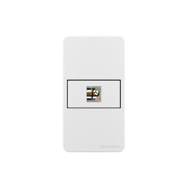 Imagem de Placa para Condulete Caixa 3/4" com Tomada para Telefone MarGirius Sleek RJ11 4 Fios Branca