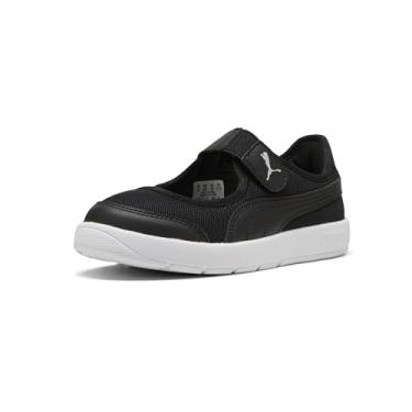Imagem de PUMA Tênis infantil unissex Courtflex com velcro, Preto e preto Ah25, 13.5 Little Kid