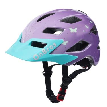 Imagem de OnBros Capacete de bicicleta infantil – capacetes de bicicleta para meninos ou meninas de 5 a 14 anos com viseira, capacete de bicicleta infantil para skate, scooter de montanha, ciclismo de estrada