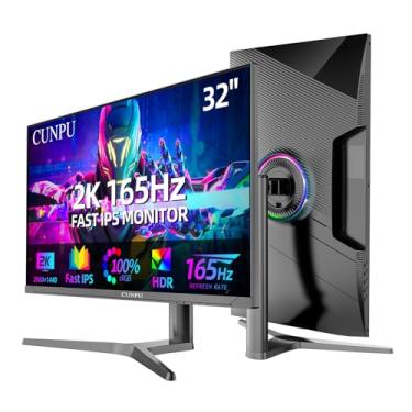 Imagem de CUNPU Monitor de jogos de 32 polegadas QHD (2560 x 1440) painel 2K IPS, 165Hz, 1ms GTG, sRGB 100%, Freesync, HDR10, VESA montável, Displayport, HDMI, ajuste de altura/inclinação/rotação/pivô, monitor