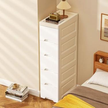 Imagem de CITLOW 5-Tier Storage Cabinet with Wheels - Design for Spaces, Perfect Bathroom Storage Cabinet for Organizing - Easy Assembly, Durable Material - Black