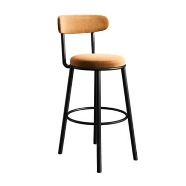 Imagem de Banco de bar de fácil montagem, cadeira alta de ferro, reclinável, multicolorido, opcional, 75 cm (laranja)