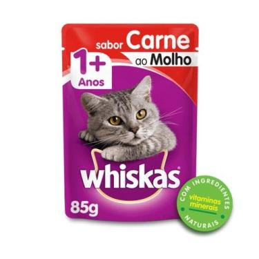 Imagem de Sache Whiskas 1+ Adulto Carne ao Molho 85g