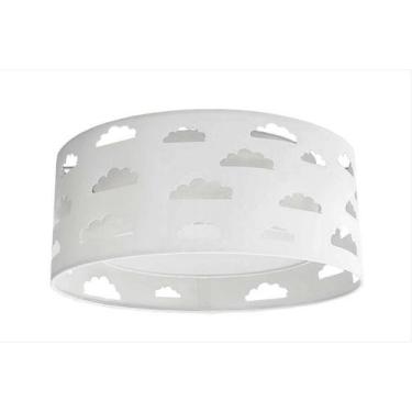 Imagem de Luminária Plafon Nuvens Duplo Com Recortes 40x16 Cinza - Tom Luz