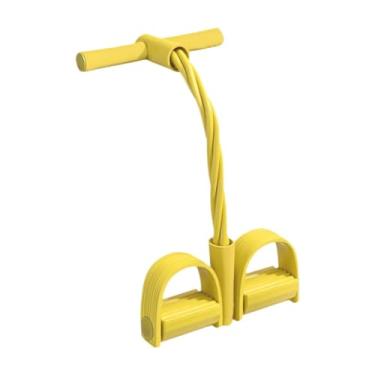 Imagem de KiBcsLic Faixa de Resistência para Pedal, Corda Tensora de 4 Tubos, Multifuncional para Pernas, Academia em Casa, Braços, Amarelo