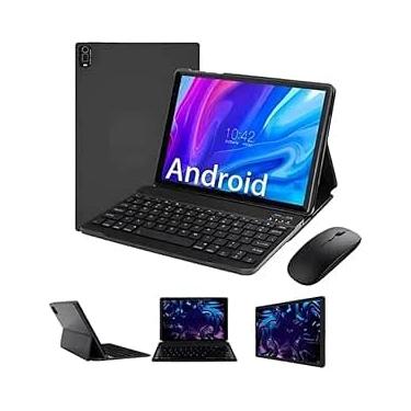 Imagem de Tablet 10.1” E1038 com Teclado, Capa e Touchscreen – 6GB RAM + 128GB, Android para Estudo, Trabalho, Leitura, Jogos, YouTube e Videochamadas