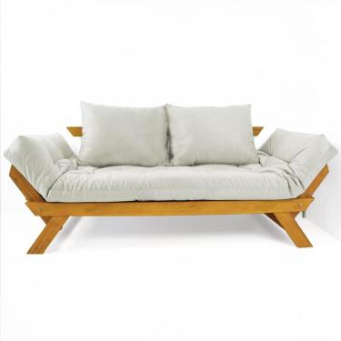 Imagem de Sofá Japão Futon Acquablock Branco Off Madeira Cor Mel