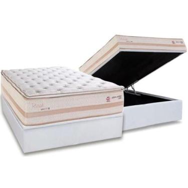 Imagem de Conjunto Box Baú Casal: Colchão Molas Herval Maxspring Real + Base CRC