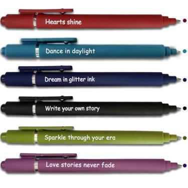 Imagem de Canetas coloridas para mulheres, presentes para amantes da música, Taylor 6 canetas coloridas de gel para diário, lindas canetas de escrita de ponta fina de 0,5 mm