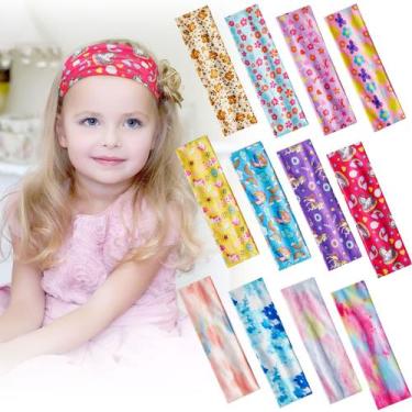 Imagem de Bandanas Juexica para meninas Elastic Butterfly Unicorn Tie Dye