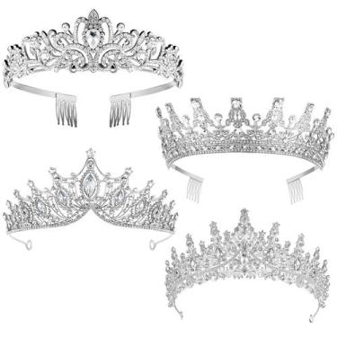 Imagem de Conjunto de coroas Kigeli Queen para mulheres, concurso de strass e ti