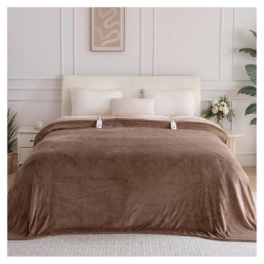 Imagem de Cobertor elétrico tamanho Queen, cobertor aquecido de flanela ultramacia para corpo inteiro, cobertores de aquecimento de controle duplo com desligamento automático de 10 horas, 8 níveis de