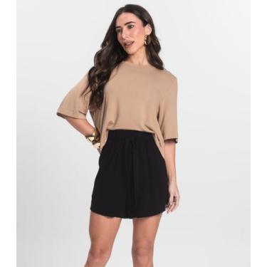 Imagem de Shorts Feminino Em Linho Endless Preto, GG, Preto