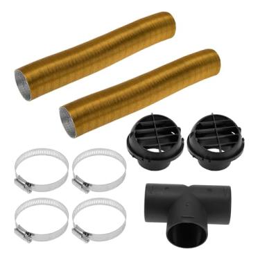 Imagem de TUCKBOLD Kit de duto de aquecimento de carro de 60 mm de diâmetro 80 cm conjunto de mangueira de duto de ar quente para aquecimento a diesel, tom dourado