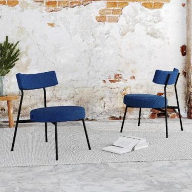 Imagem de Conjunto 2 Poltronas Estofadas Stout Tecido Sintético Est.Preta - Meta