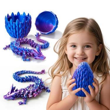 Imagem de Brinquedo Dragon Egg Dak Haan impresso em 3D com dragão articulado de 