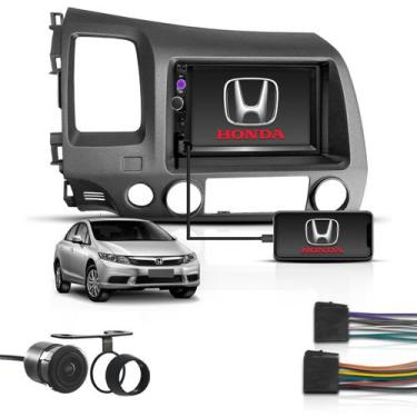Imagem de Kit Multimídia Mp5 2 Din Bt Espelha Honda Civic 2007 a 2011 - First Op