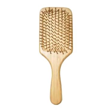 Imagem de Escova de Bambu Antifrizz – Formato Raquete Grande para Cabelos Médios e Longos