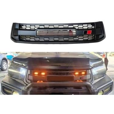 Imagem de Grade de para-choque de carro tiras decorativas kit de corpo grade de corrida grade de para-choque dianteiro compatível com Hilux Revo 2015-2018 GR Style Exterior