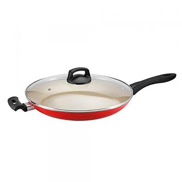 Imagem de Panelux Frigideira Francesa 32 Vermelho Premium Antiaderente com tampa de Vidro