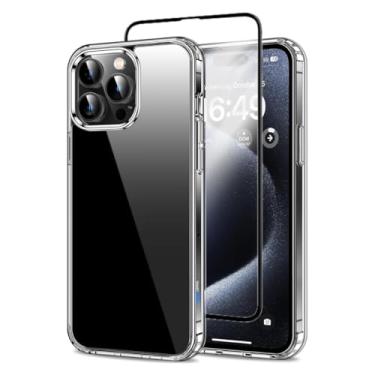 Imagem de Capa Capinha Clear Case Transparente Resistente a Risco e Anti Impacto [Anti-amarelamento] + Película De Vidro 3D Tela Toda Para iPhone (iPhone 15 Pro Max)