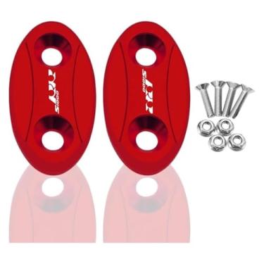 Imagem de BYYINGSUS Acessórios CNC para motocicletas Tampa de espelho de para-brisas Driven Eliminators Cap Mirror Hole Cover Compatível com S1000RR 2009-2018 (Vermelho)