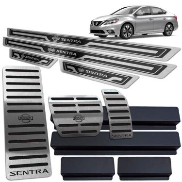 Imagem de Kit Descanso Pedaleira Soleira Sentra 2017 A 2020 Preto AR