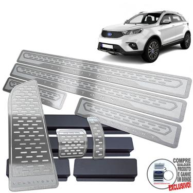 Imagem de Descanso Pedaleira Soleira Prata Alto Relevo Ford Territory